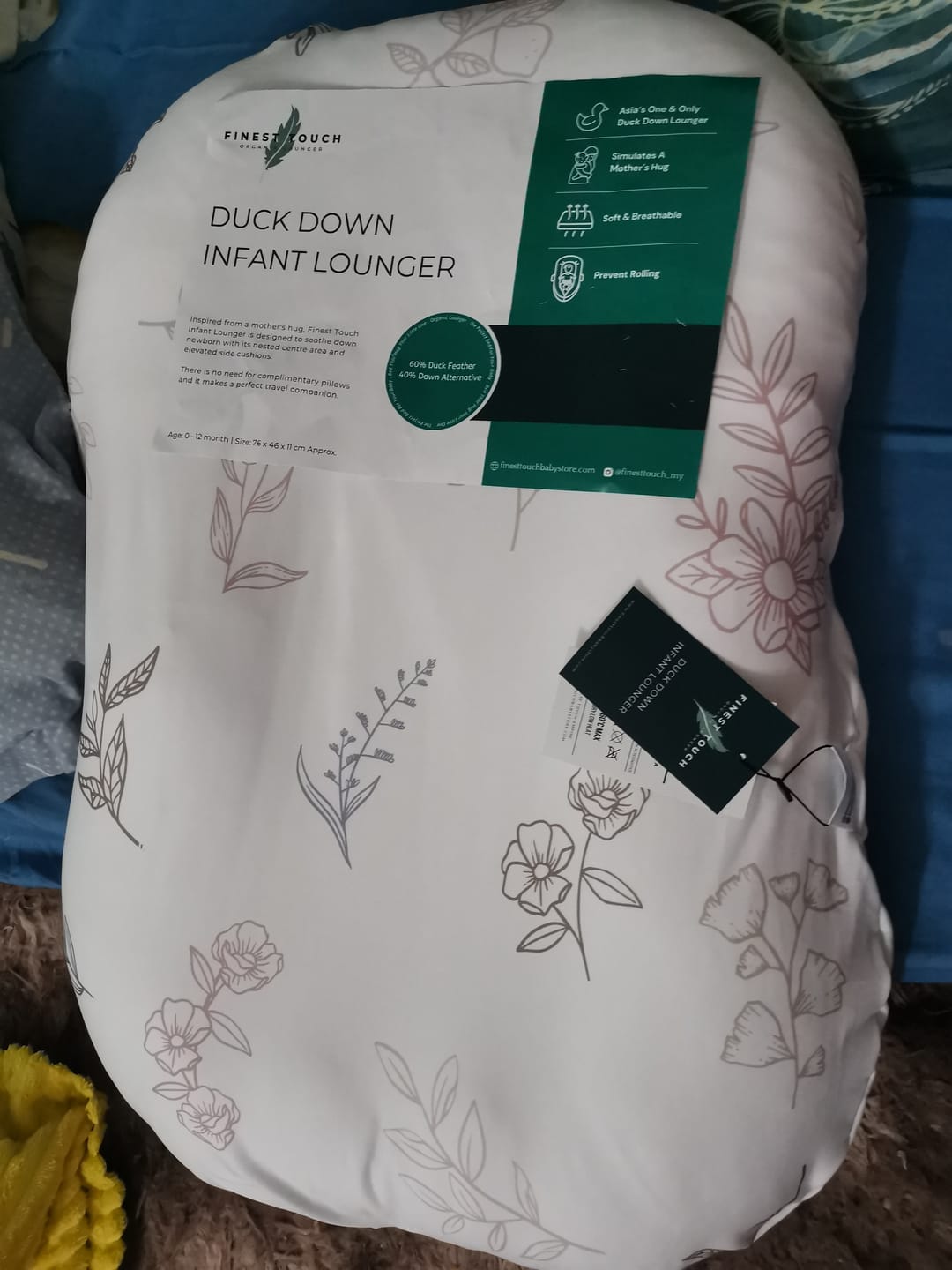 Customer photo review of Organic Duck-Down Feather Infant Lounger | Co-Sleeping, Lounging, Play-Time