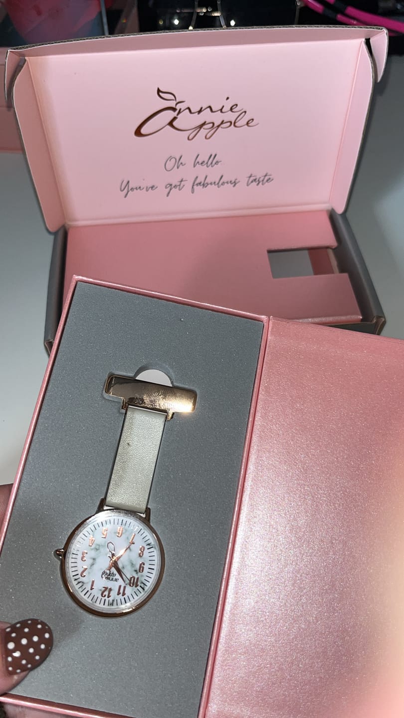 Customer photo review of Aurora Marble/Rose Gold/Grey Leather Fob 35