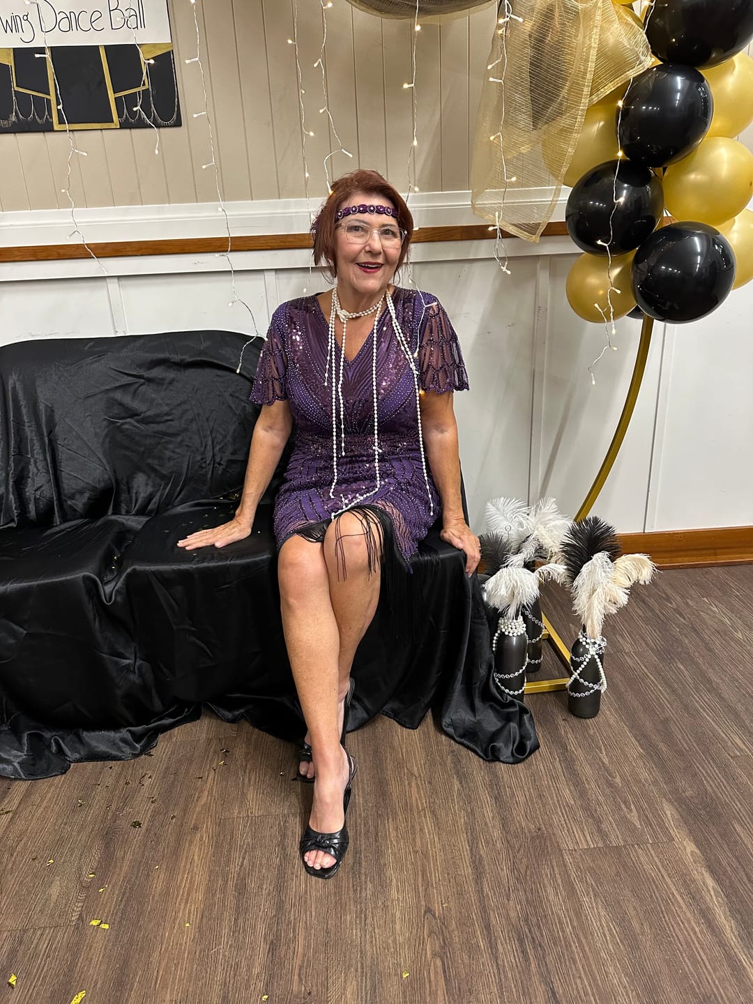 Customer photo review of Nicholette Gatsby Dress - Purple