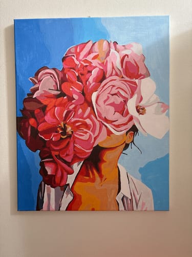 Customer photo review of Entre pétalos y silencio (Pintura por Números) 40x50 cm