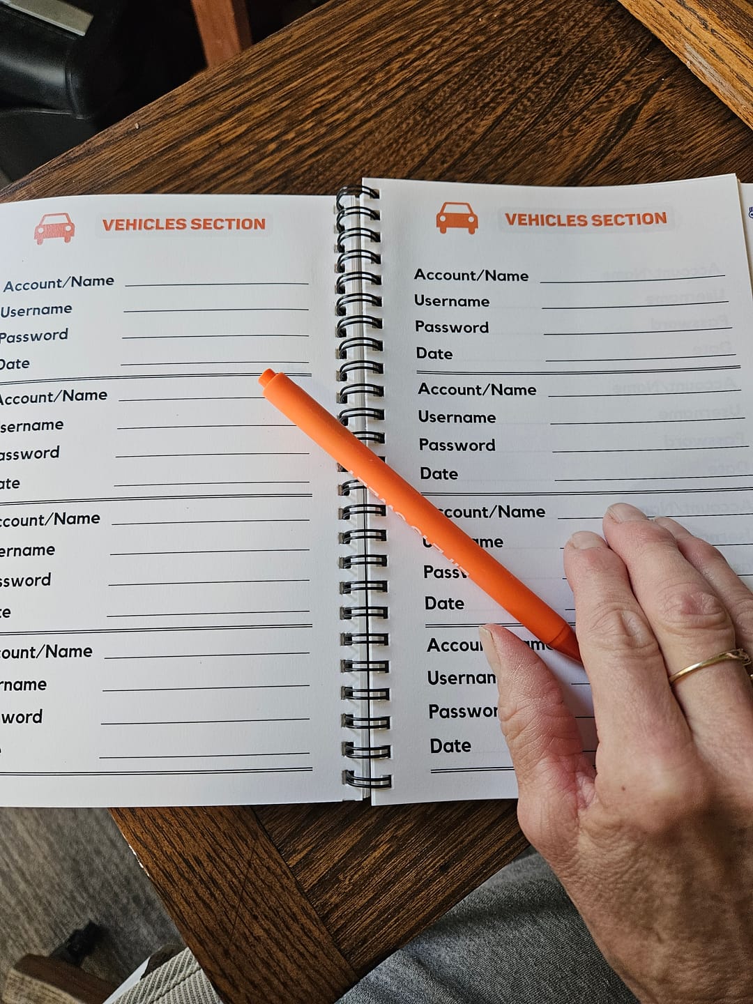 Customer photo review of Nokbox Companion Password Book