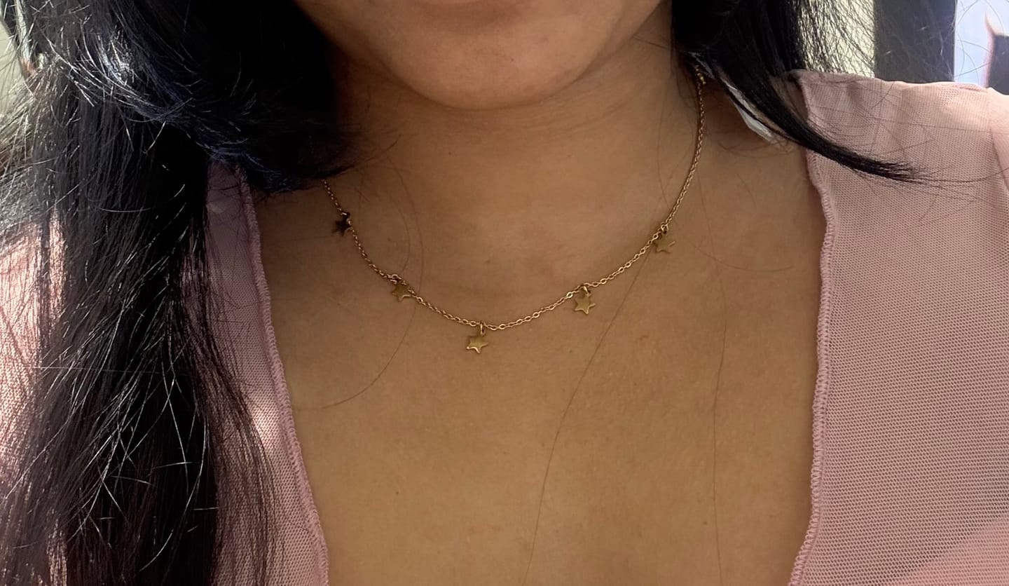 Customer photo review of Starry Night Necklace