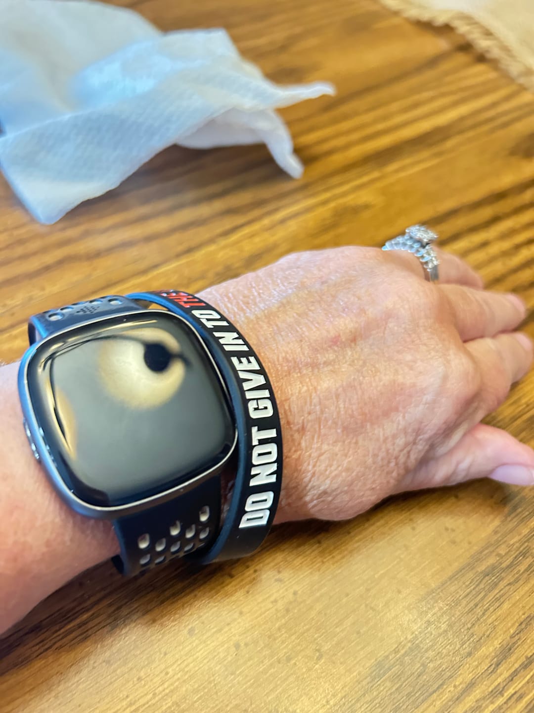 Customer photo review of Do Not Give In - Silicone Bracelet