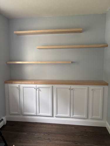 Customer photo review of Maple Floating Shelves