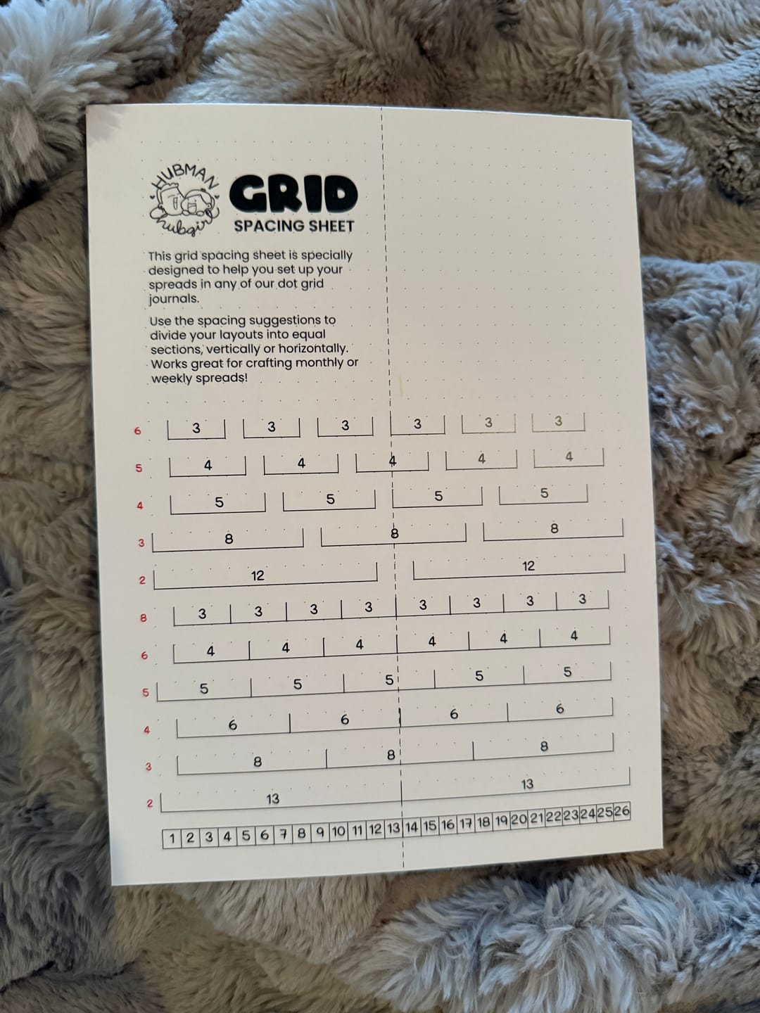 Customer photo review of Dot Grid Spacing Sheet