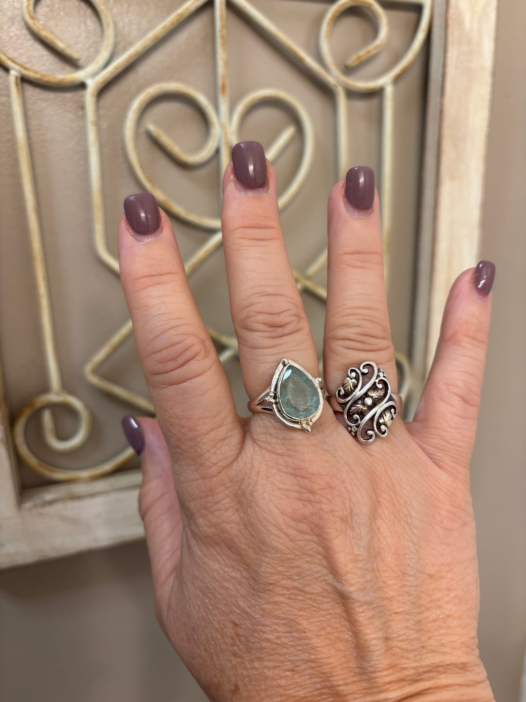Customer photo review of Teardrop Aquamarine Ring Sterling Silver