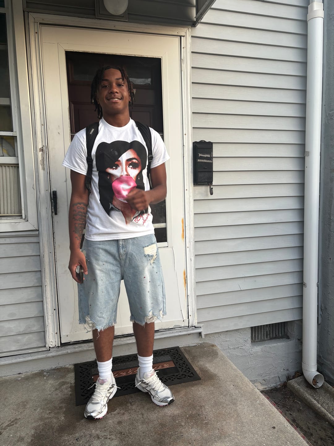 Customer photo review of Aelfric Eden Rhinestone Application Jorts