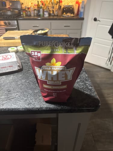 Customer photo review of Whey Protein Isolate with Organic Vanilla
