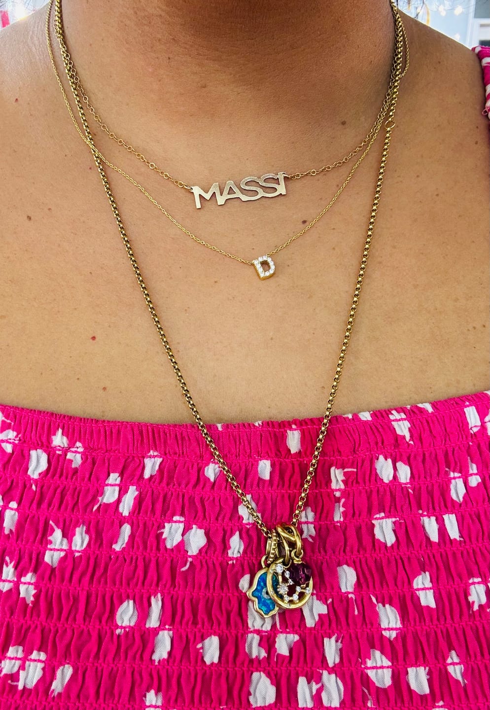 Customer photo review of Personalized Nameplate Pendant Necklace