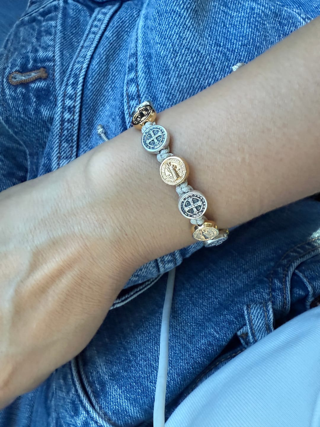 Customer photo review of Benedictine Blessing Bracelet - Mixed Metals