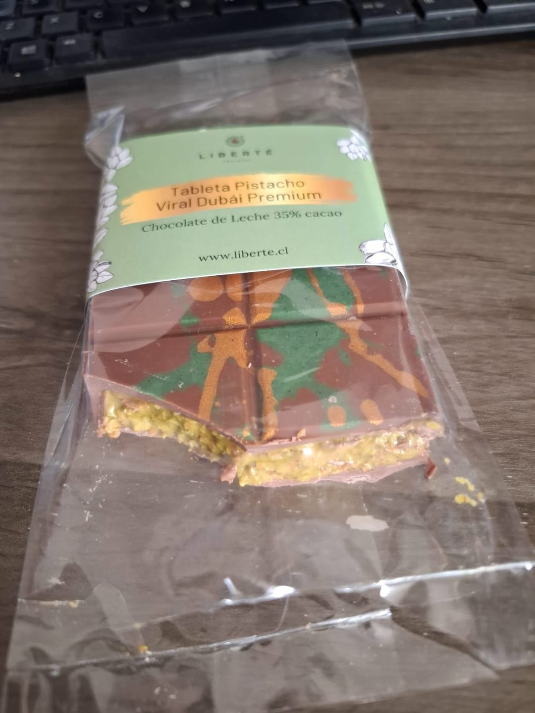 Customer photo review of Tableta Viral de Dubái Leche - Pistacho Habibi