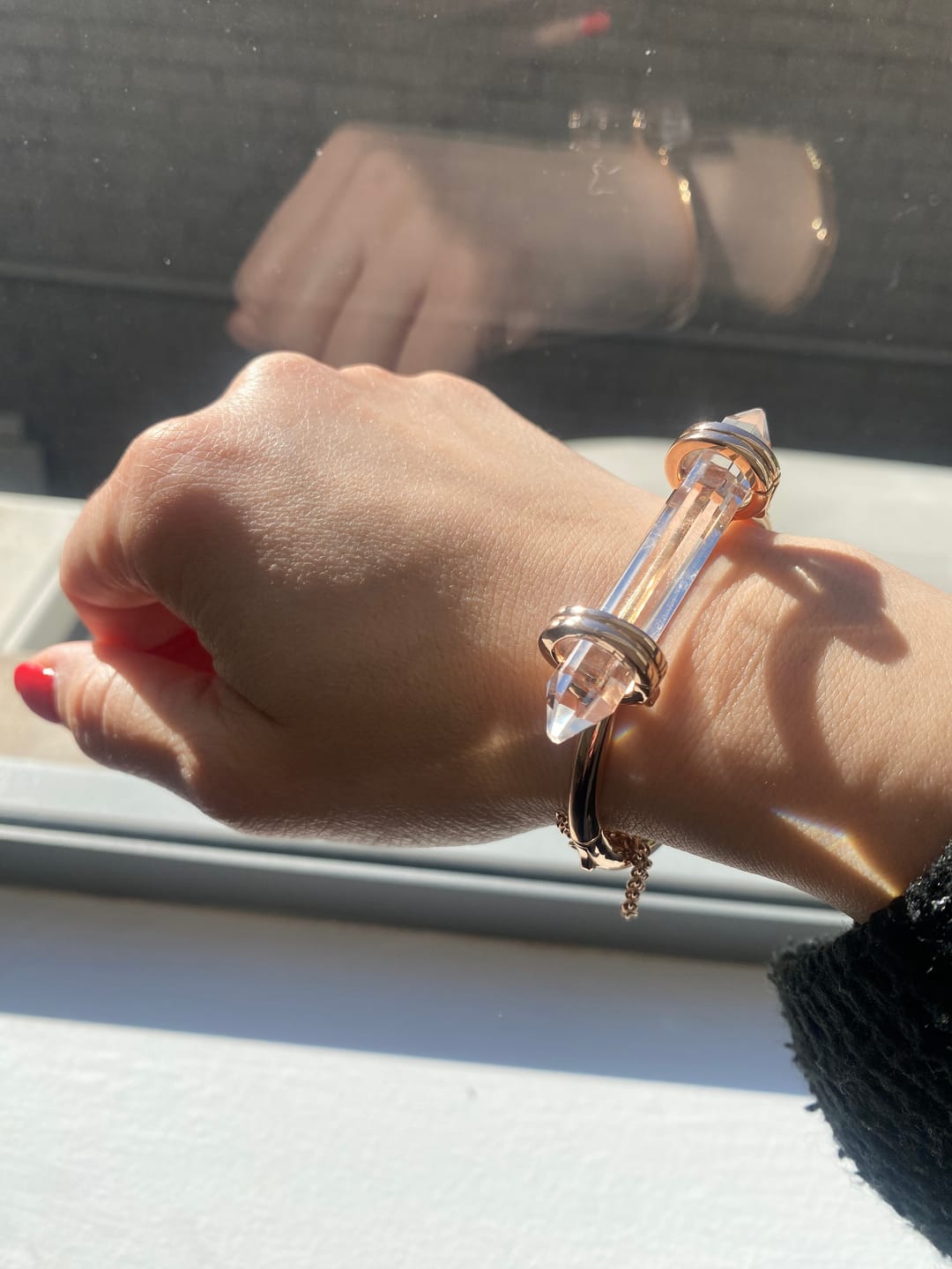 Customer photo review of Stoned Maiden Swappable Bracelet Sterling Silver with 18k Gold Vermeil