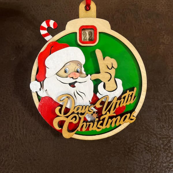 Customer photo review of Christmas Santa Reindeer Countdown Calendar ornament 4 bundle laser cut svg file