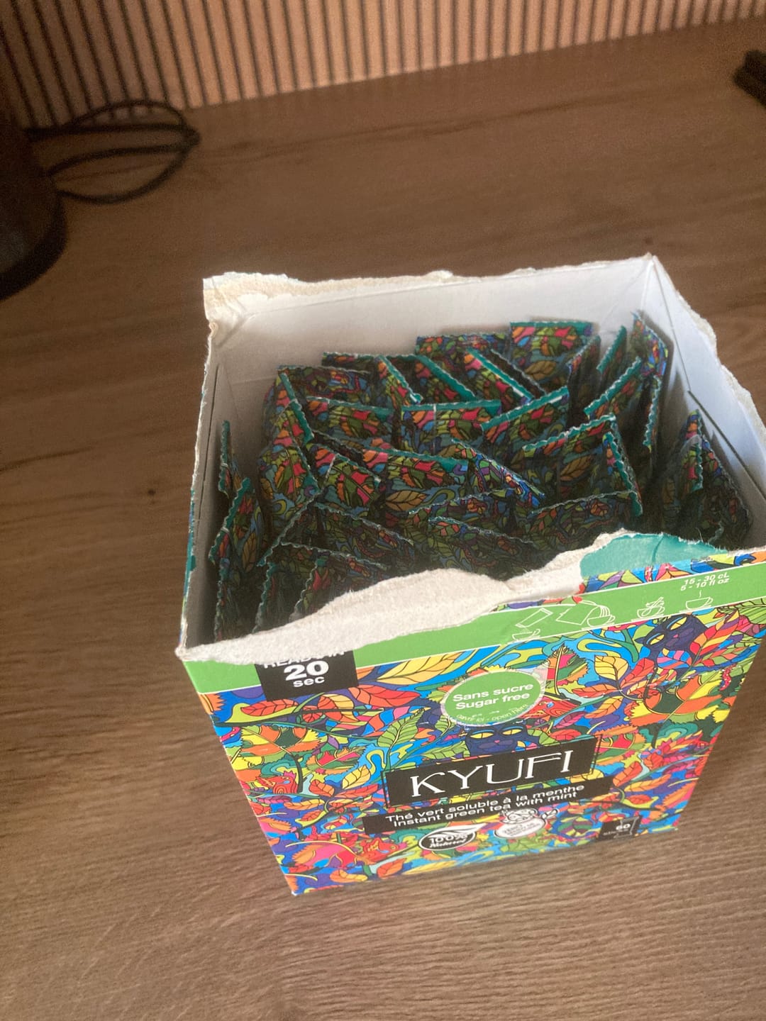 Customer photo review of Thé Vert Instantané À La Menthe - Sans Sucre