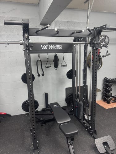 Customer photo review of Major Fitness B52 All-In-One Home Gym Smith Machine