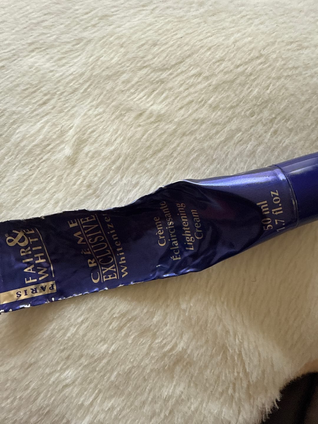 Customer photo review of Fair and White Exclusive Whitenizer Lightening Cream - 50ml / 1.7 fl oz