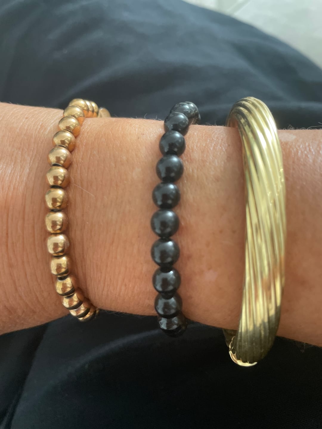 Customer photo review of Bracelet "Ancrage" en Tourmaline Noire