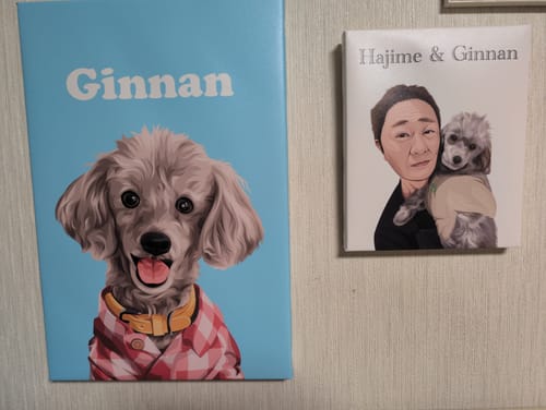 Customer photo review of 仲良しポップペイントオーダーメイド ペット似顔絵