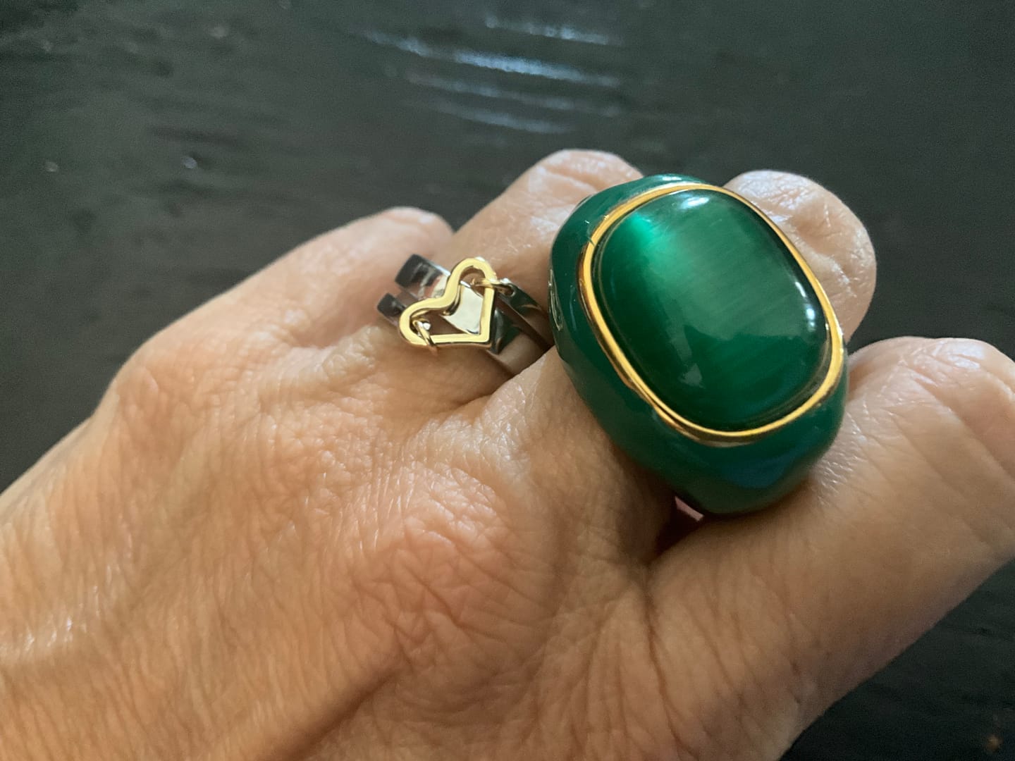 Customer photo review of Emanuel, Blue Bold Enamel Cocktail Adjustable Ring
