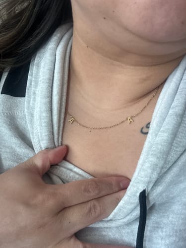 Customer photo review of The Original Initial Letter Necklace