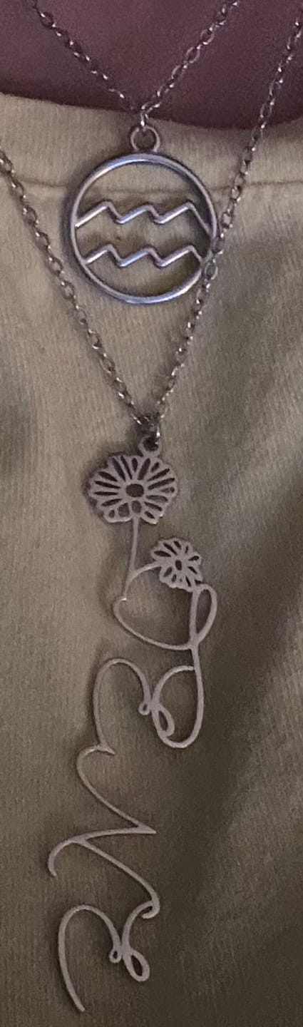Customer photo review of Zodiac Sign Pendant Necklace