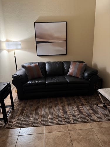 Customer photo review of Desert Quietude Abstract Canvas Art