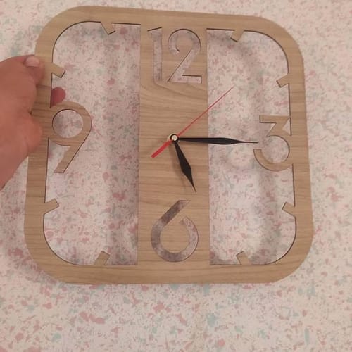 Customer photo review of Laser cut modern wall clock 4 bundle svg file