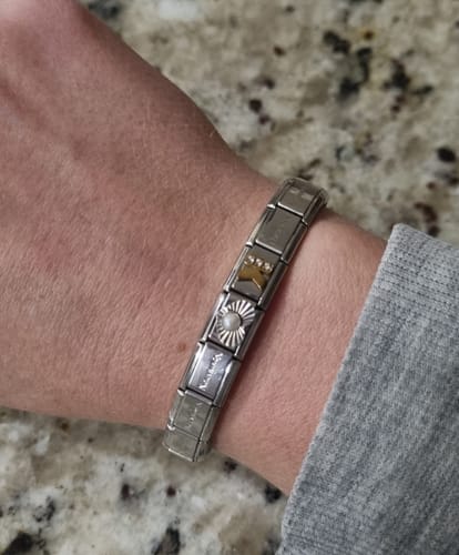 Iolanda P. review of Nomination Composable Link Heart, Etched, White Pearl Stone, Silver image 1 out of 1