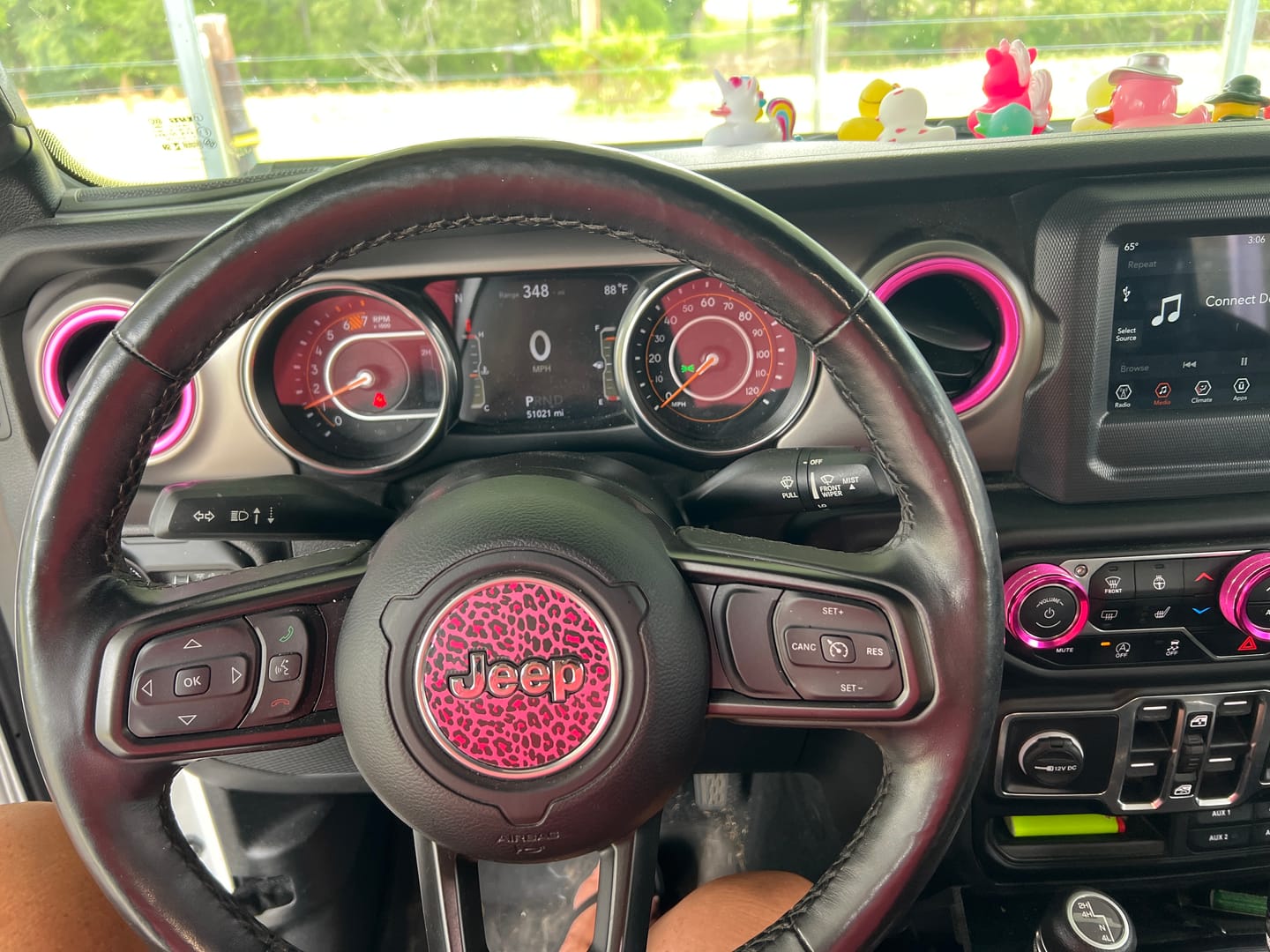 Customer photo review of Animal Print Steering Wheel Decal for Jeep