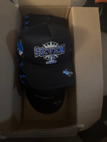 Customer photo review of Embroidery Flame Trucker Hat