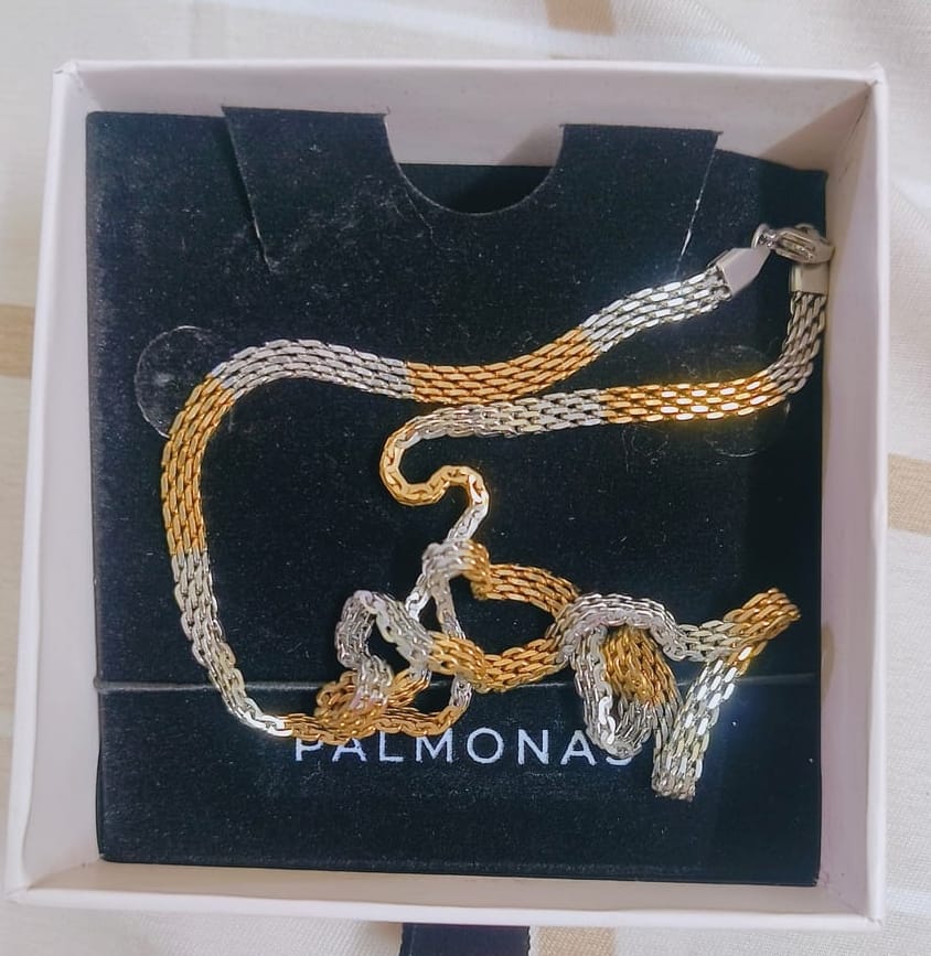 Customer photo review of Silver-Gold Dual Chain for Men