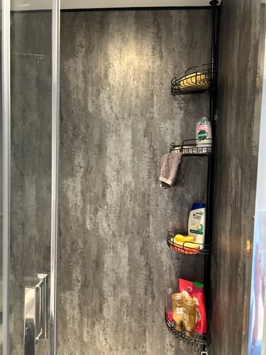 Customer photo review of Premium Black Graphite Matt Shower Wall Panel – 1M x 2.4M