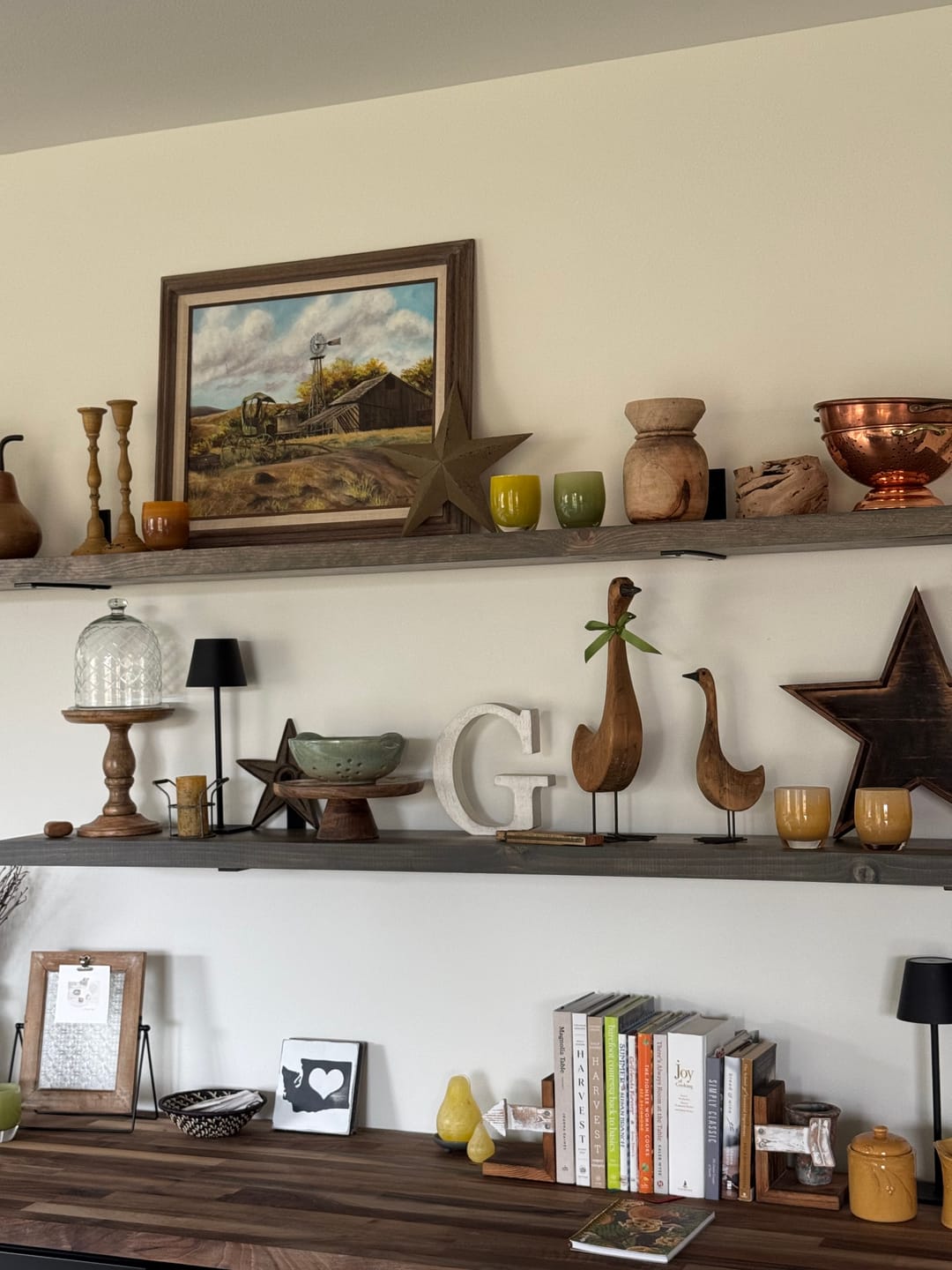 Customer photo review of Rustic Shelves with Brackets