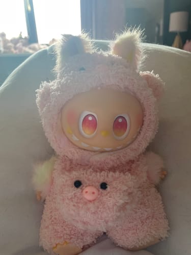 Customer photo review of Labubu Pink Piglet Outfit