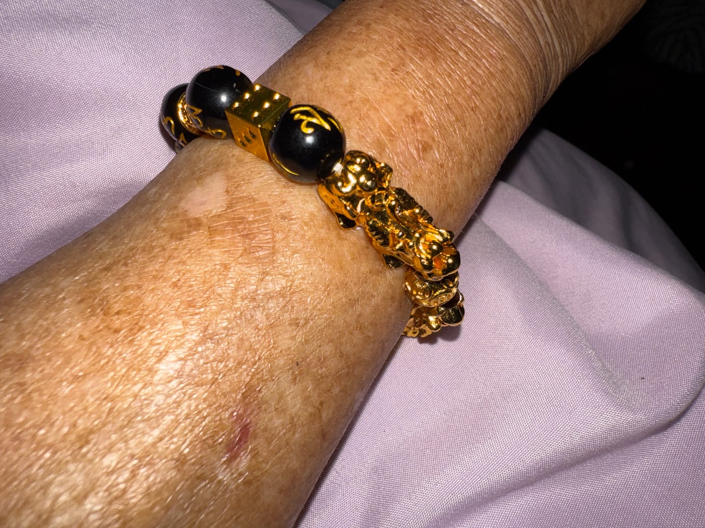 Customer photo review of Feng Shui Wealth Bracelet - Black Obsidian Bracelet for Protection