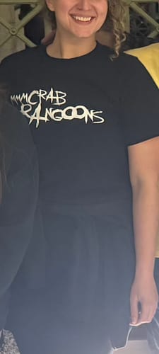 Customer photo review of Mmm Crab Rangoons (MCR) Unisex t-shirt