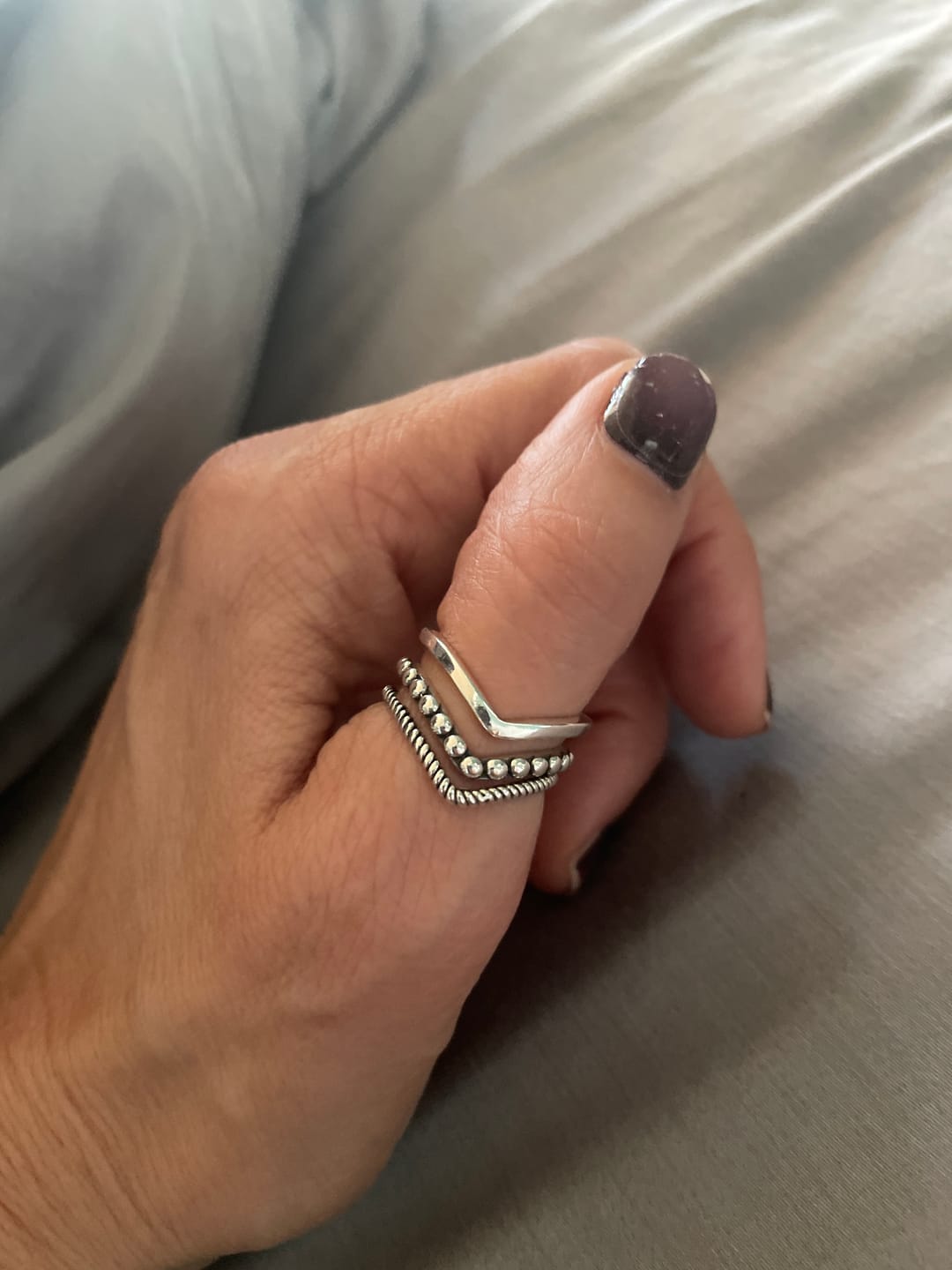 Customer photo review of Triple Chevron Boho Ring Sterling Silver