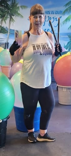 Customer photo review of Brunch and Squats Rocker Tank