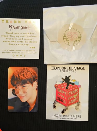 Customer photo review of Jhope 2025 Tour Pins