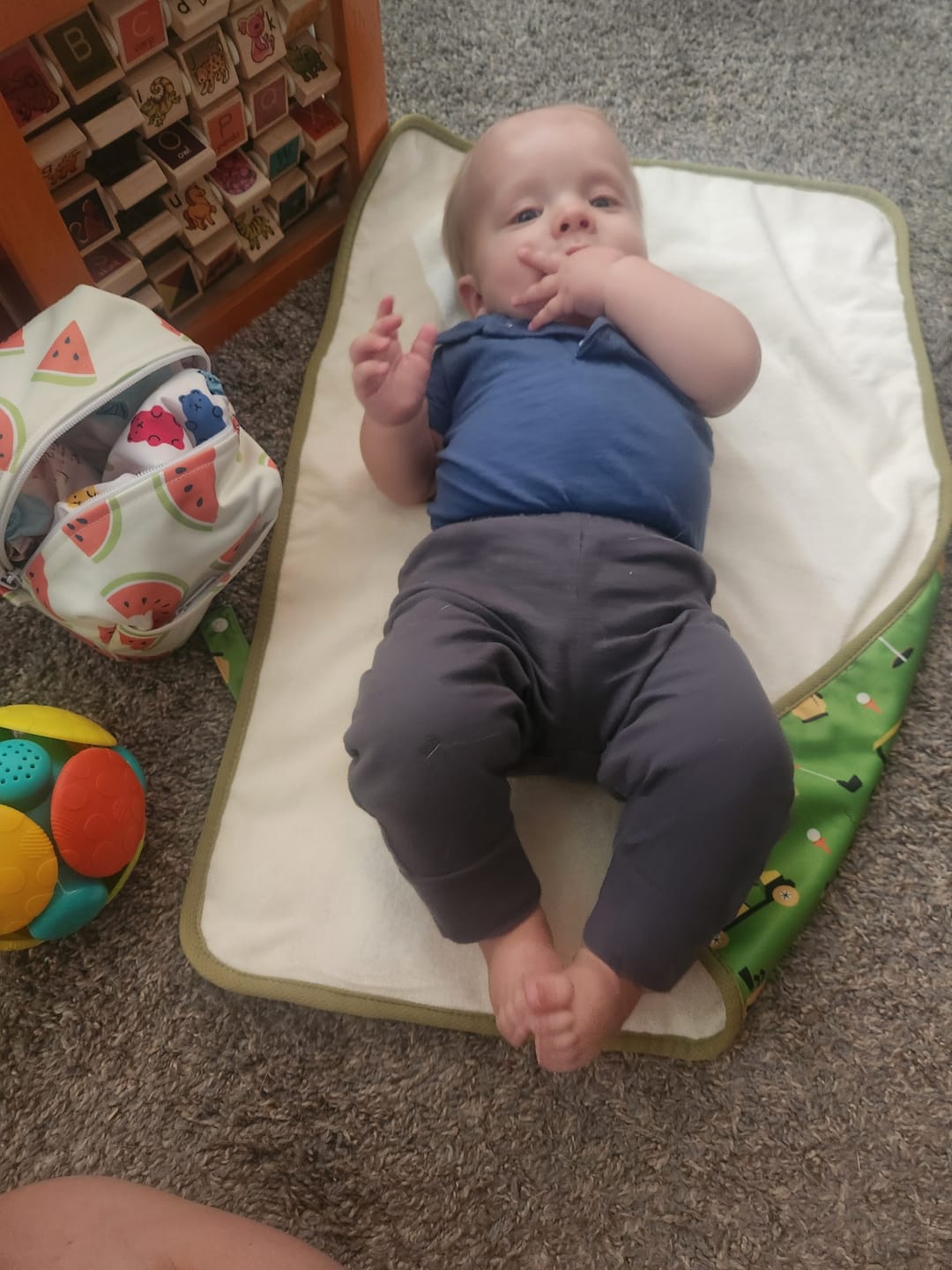 Customer photo review of Ultra-Soft Bamboo Machine Washable and Wipeable Diaper Change Mat