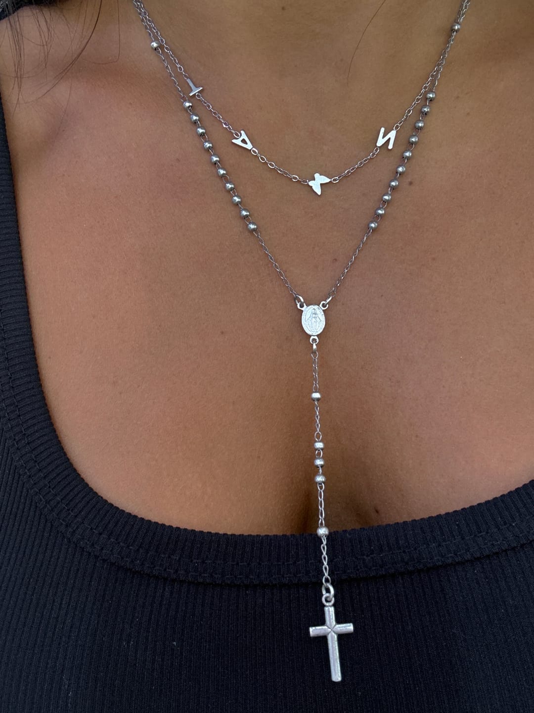 Customer photo review of Collana Personalizzata con Iniziali Laterali