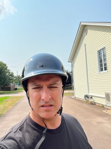 Customer photo review of Low Profile Reversible DOT Polo Helmet / Gloss Black