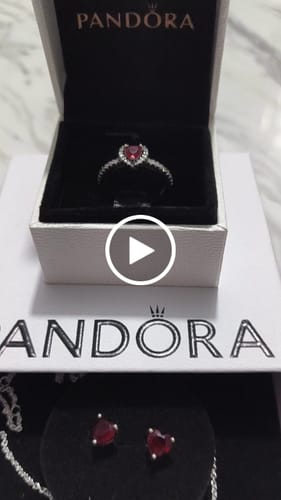 Customer video review of SET CONJUNTO COLLAR + ANILLO + ARETE CORAZÓN ELEVADO ROJO PANDORA