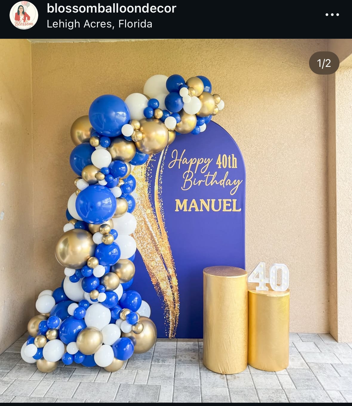 Customer photo review of Custom birthday party decoration round circle backdrop cover plinth cylinder pedestal cloth cover