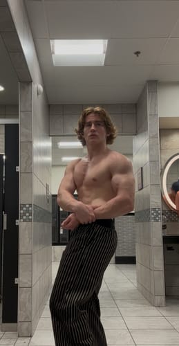 Customer photo review of Golden Era Pinstripe Pants