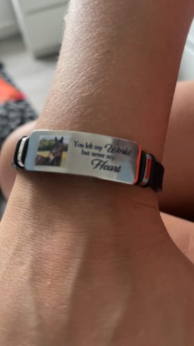 Customer photo review of Custom Photo - Memorial Gift For Family, Pet - Personalized Engraved Bracelet