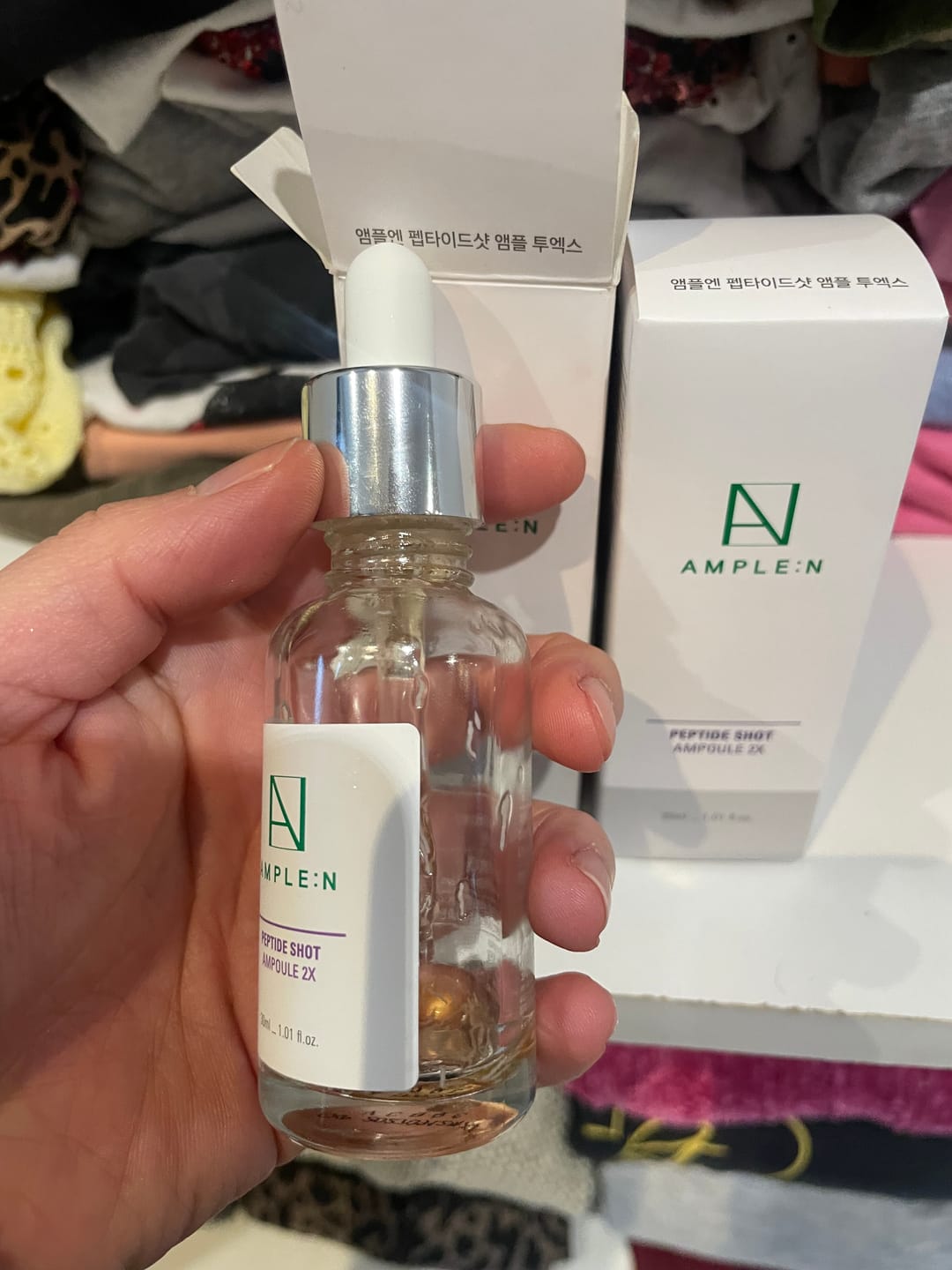 Customer photo review of Sérum Facial Antiedad Amplen Péptidos 30ml