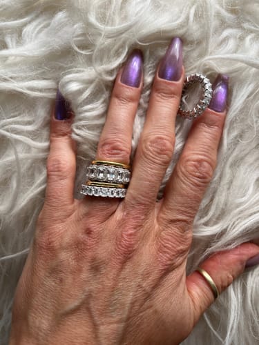 Customer photo review of Louily Gorgeous 5PC Women's Wedding Band Set In Sterling Silver