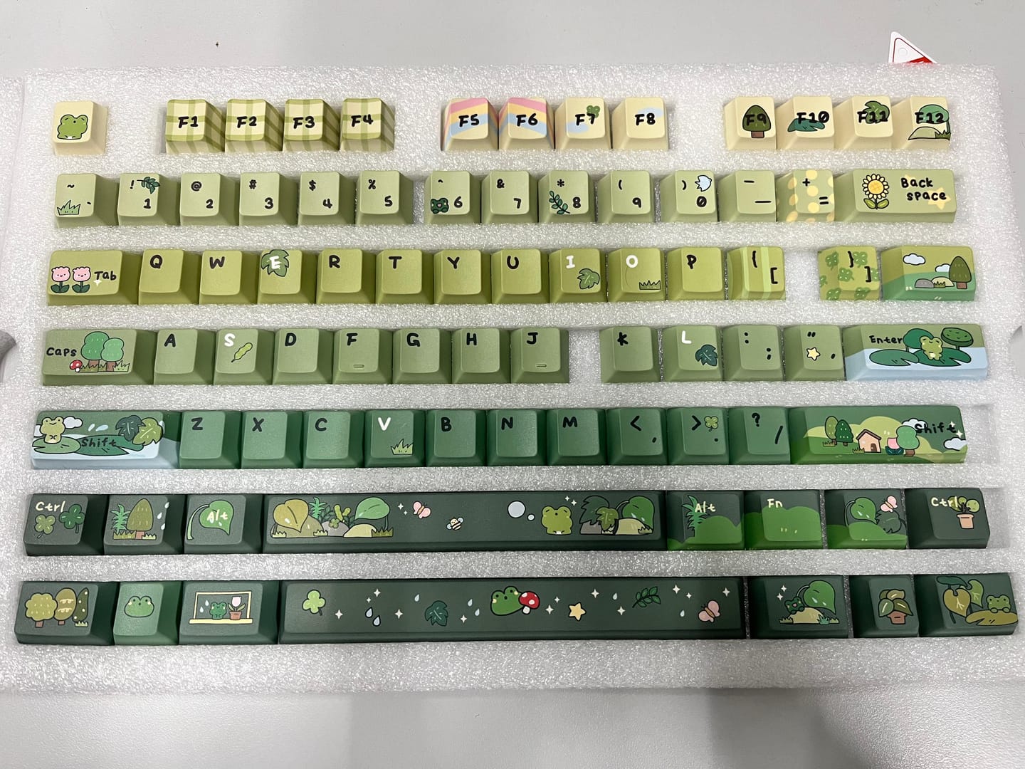 Customer photo review of KiiBOOM X Cosydiaries Rainy Froggy Day Keycap Set