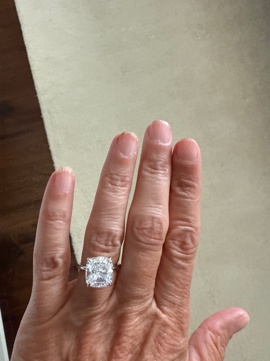 Customer photo review of S925 3.0Ct~6.0 Ct Cushion Cut Engagement Ring In Sterling Silver For Everyday Wear Travel Ring